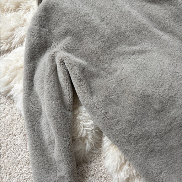 nwt zara grey faux fur coat xs - Picture 11 of 14